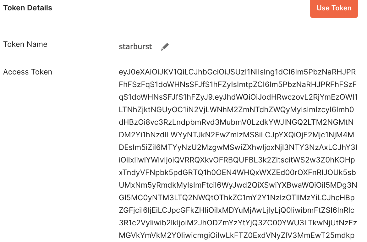 Token Details > Use Token