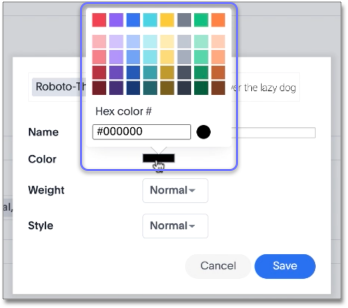 Choose the font color