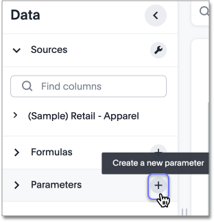 Select the + button to add a Parameter