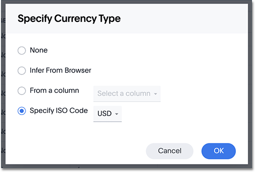 Specify ISO Code > USD