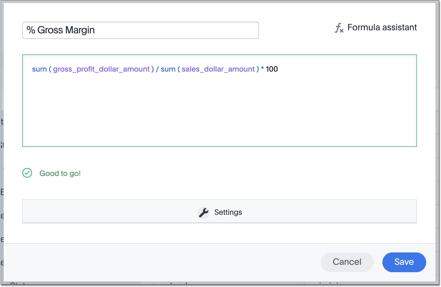 Worksheet formula builder