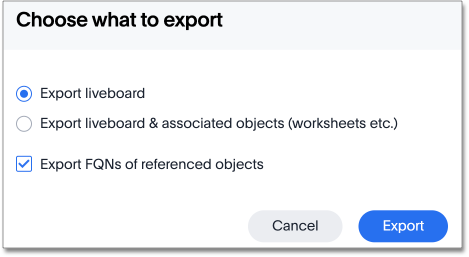 Choose what to export