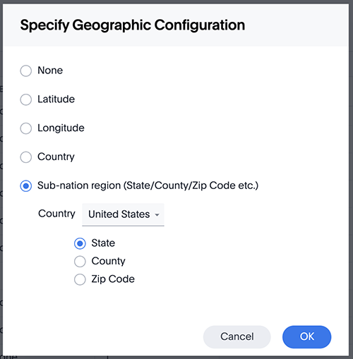 Specify geo config